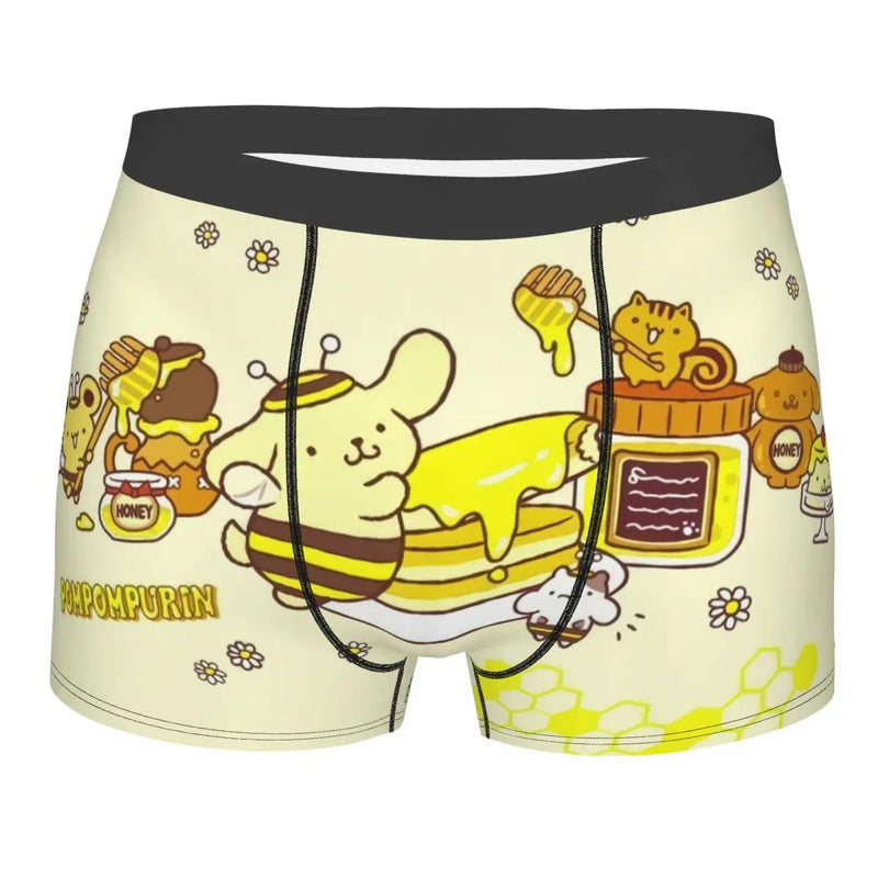 Mens Pudding Dog Pompompurin Kawaii Boxer Shorts Briefs