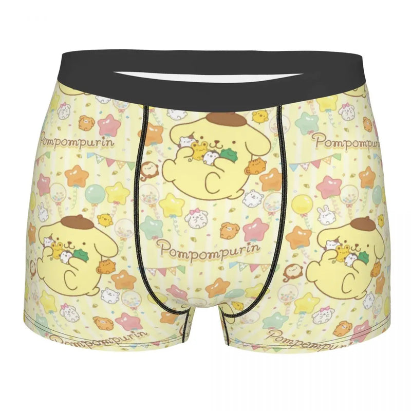 Mens Pudding Dog Pompompurin Kawaii Boxer Shorts Briefs