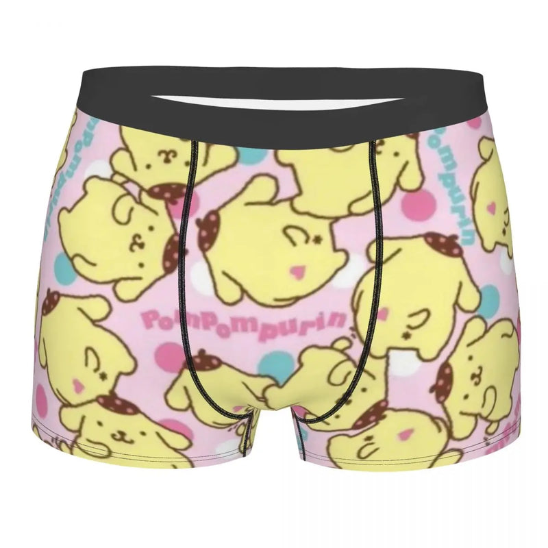 Mens Pudding Dog Pompompurin Kawaii Boxer Shorts Briefs