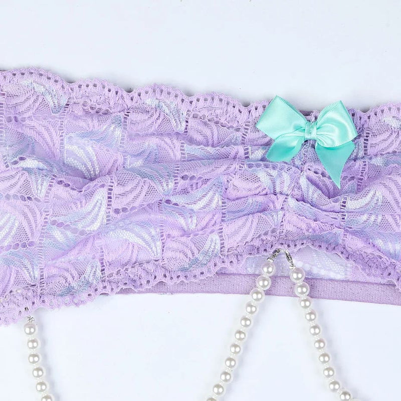 Mermaid Ballerina Lingerie Mesh Lace Bra and Panty Set