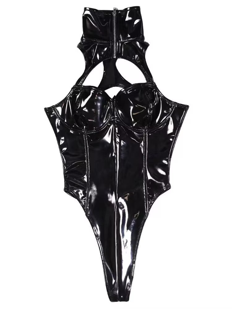 Micro Peekaboo Latex Vegan Bodysuit Onesie