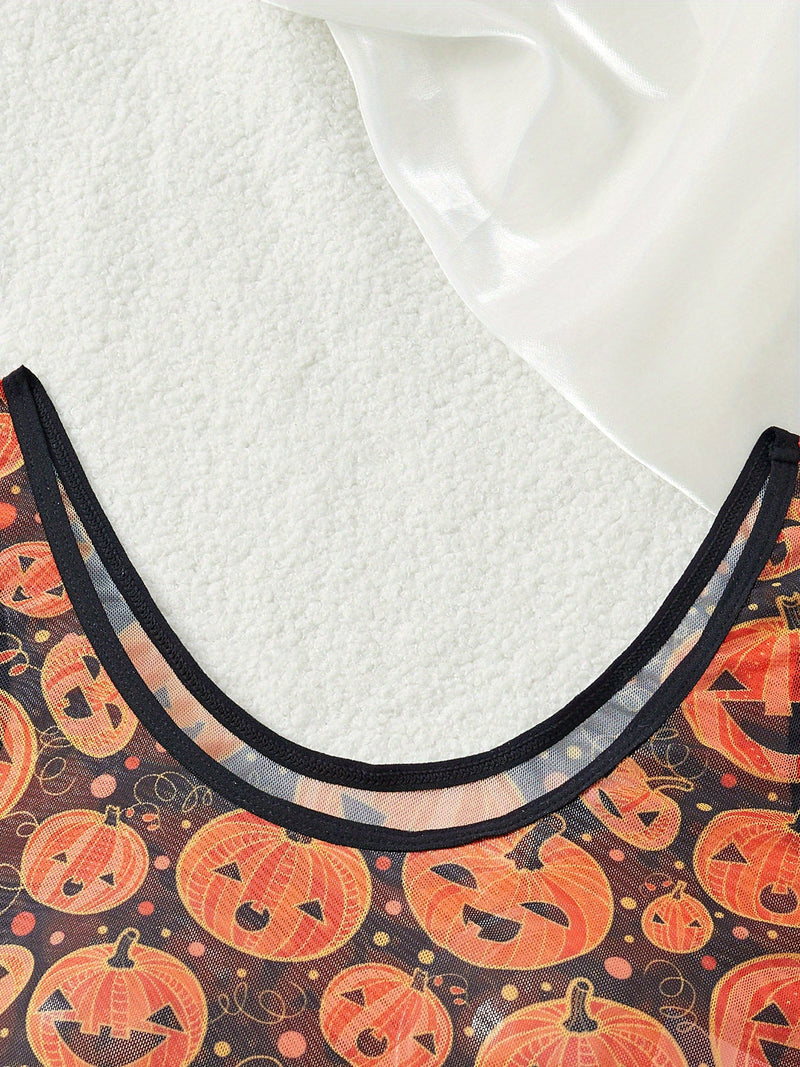 Micro Sheer Halloween Thong Bodysuit