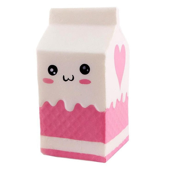 Milk Carton Squishy - bottles, cartons, kawaii, kawaii face, kawaiiness