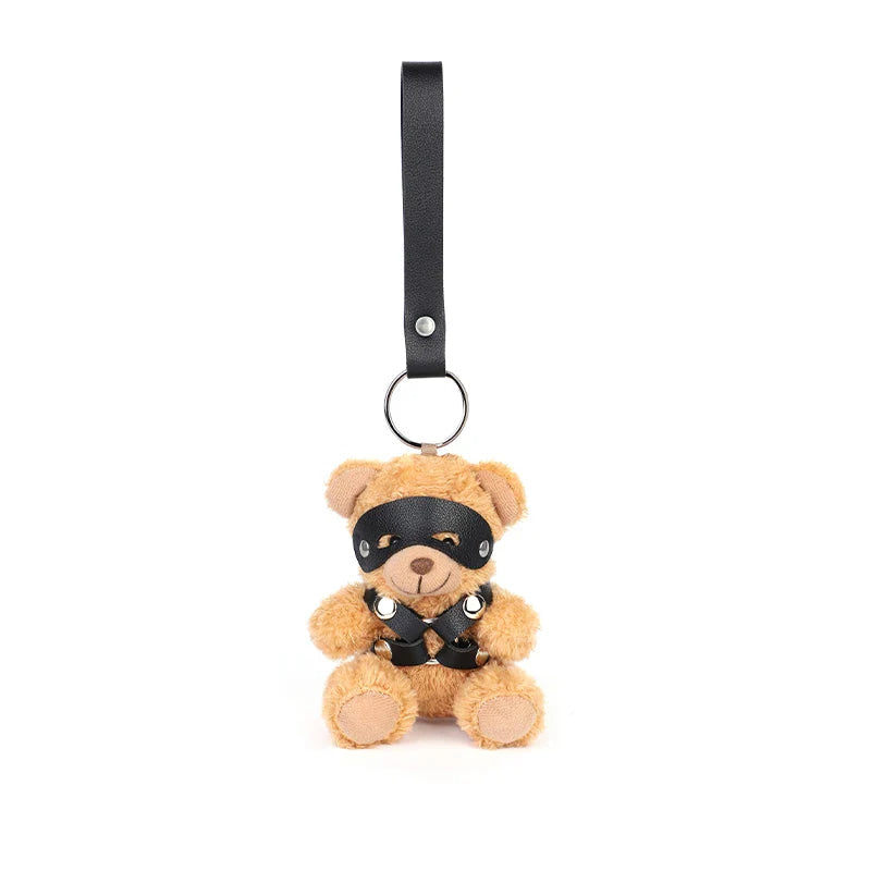 Naughty Spicy Blindfolded Chain Teddy Bear Keychain Plush