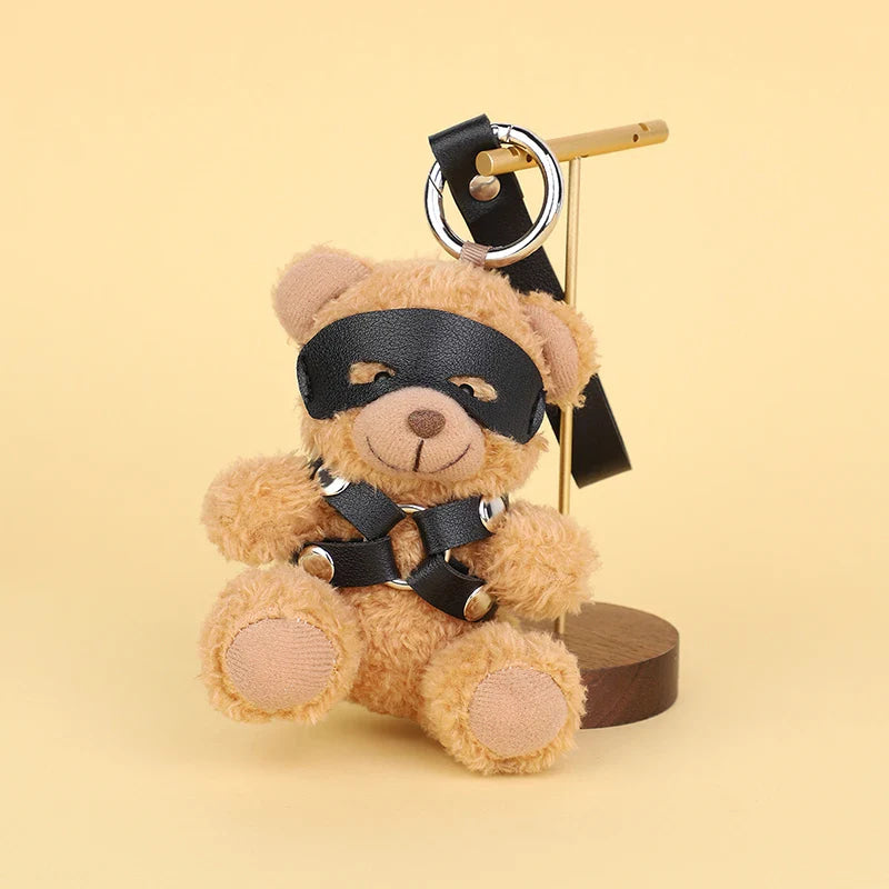 Naughty Spicy Blindfolded Chain Teddy Bear Keychain Plush