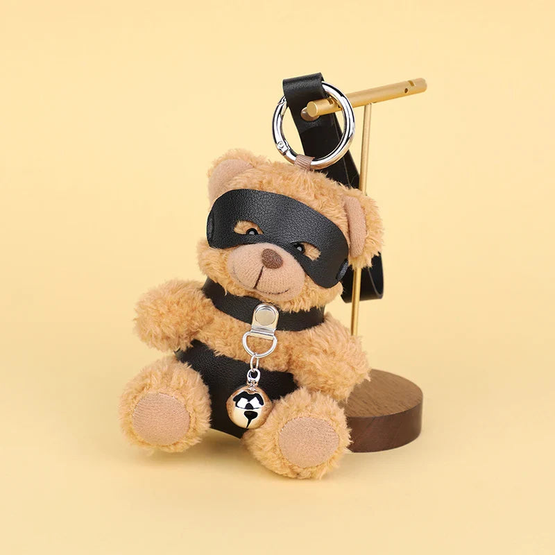 Naughty Spicy Blindfolded Chain Teddy Bear Keychain Plush