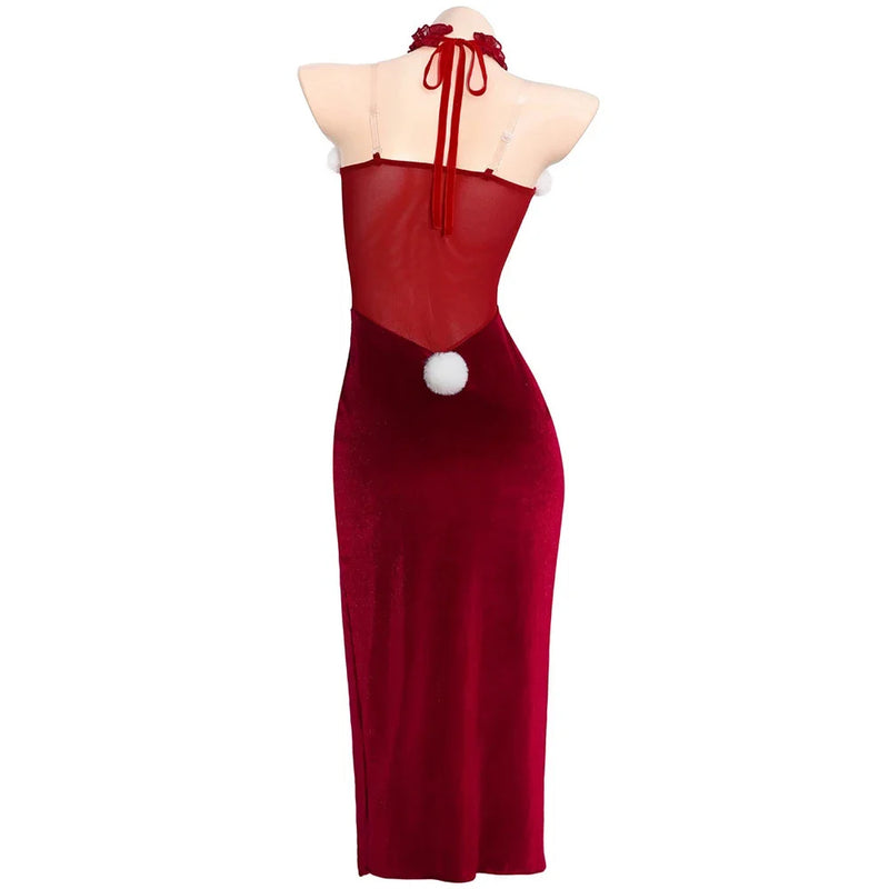 Otaku Snow Bunny High Slit Dress