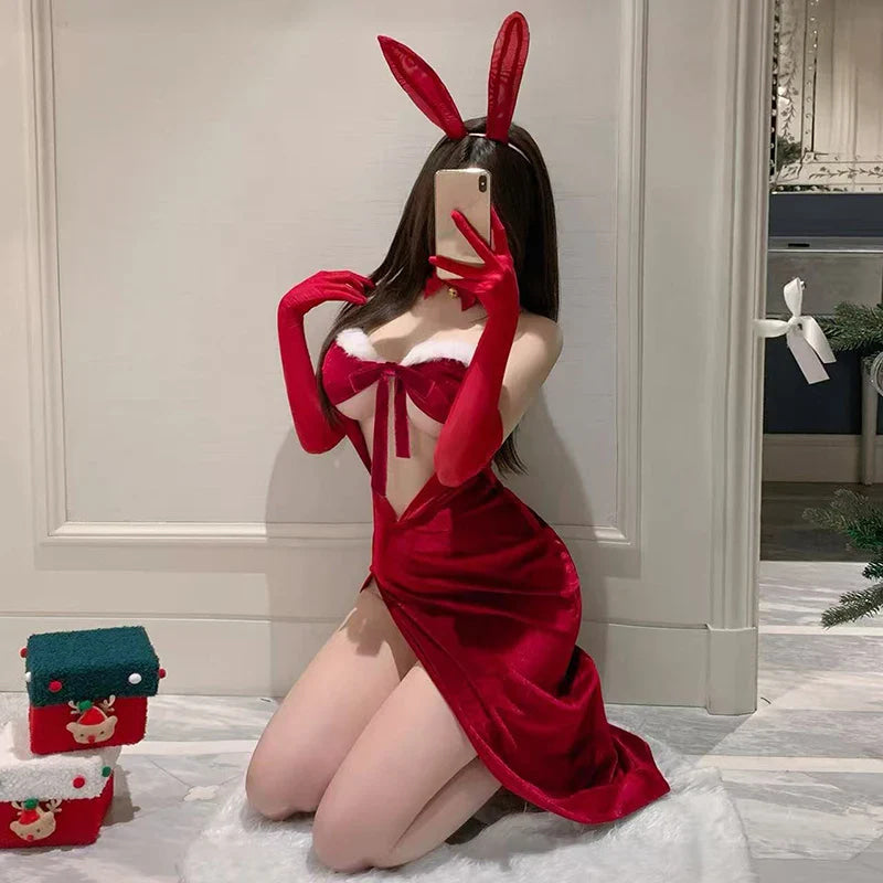 Otaku Snow Bunny High Slit Dress