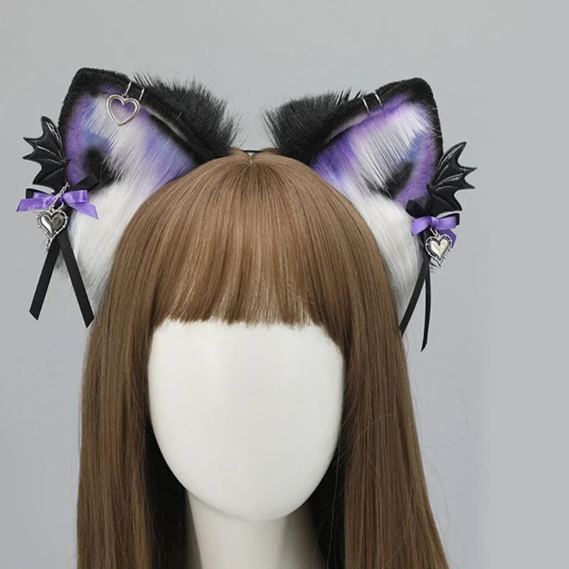 Pastel Goth Pierced Fox/Neko Ears - alternative fashion, cat ears, fox hairband, headband