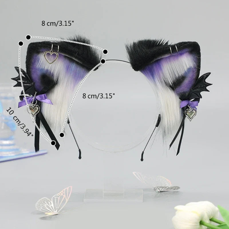 Pastel Goth Pierced Fox/Neko Ears - alternative fashion, cat ears, fox hairband, headband