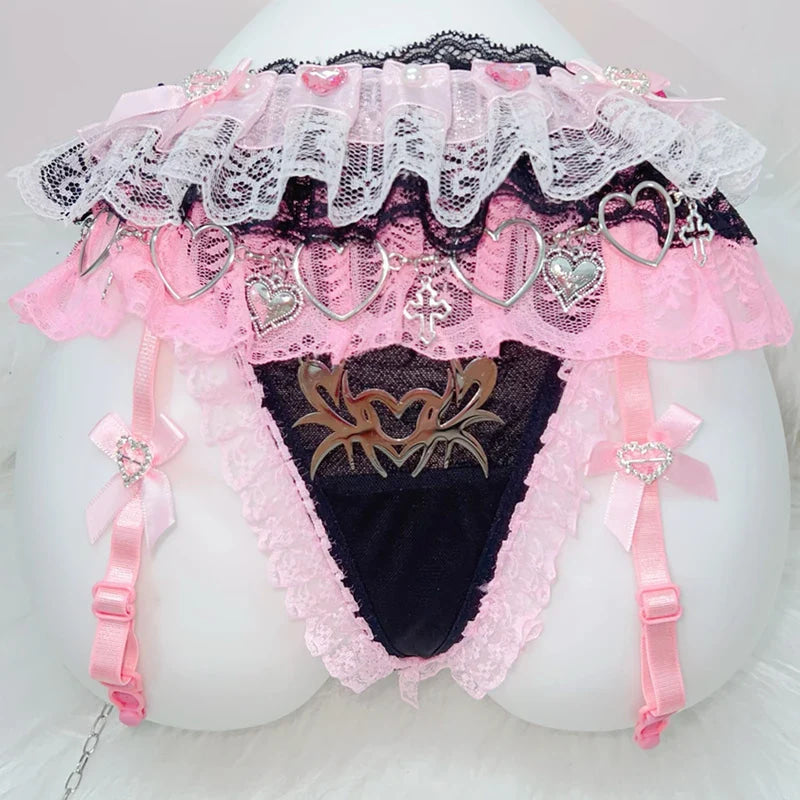 Pastel Goth Punk Rock Lace Garter Belt Harness Lingerie DDLG Playground Pastel Goth Punk Rock Lace Garter Belt Harness Lingerie DDLG Playground