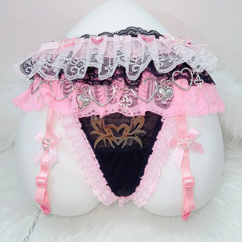 Pastel Goth Punk Rock Lace Garter Belt Harness Lingerie