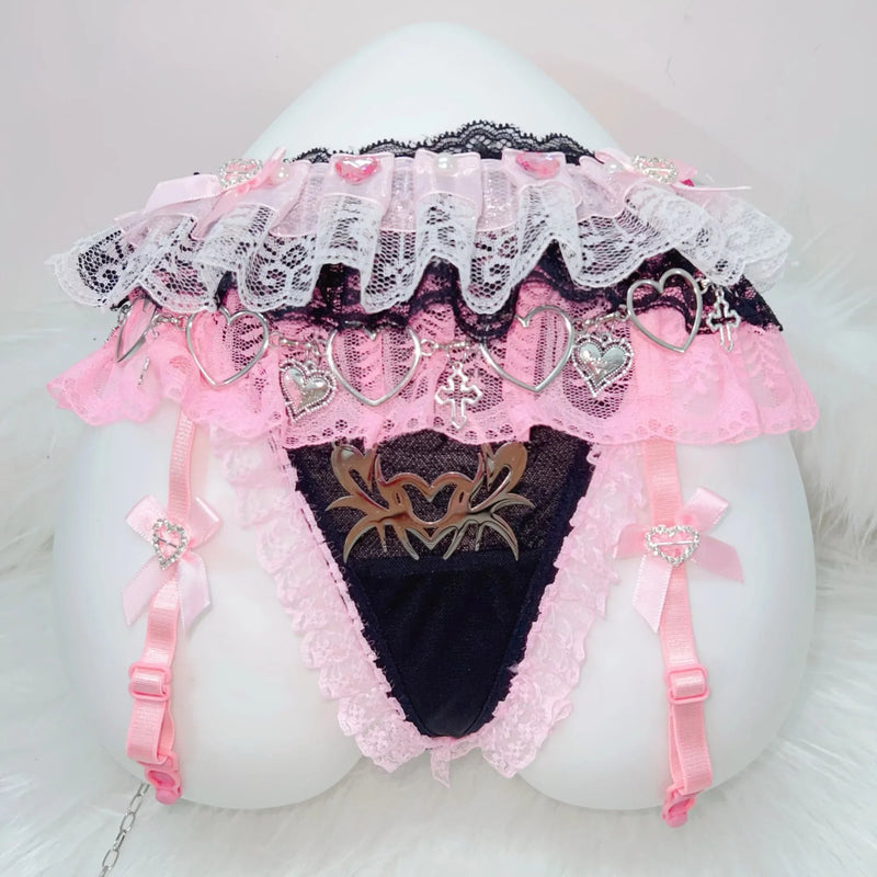 Pastel Goth Punk Rock Lace Garter Belt Harness Lingerie