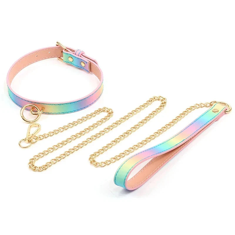 Pastel Rainbow Cuffs - gay pride, hand cuffs, handcuffs, rainbow, vegan