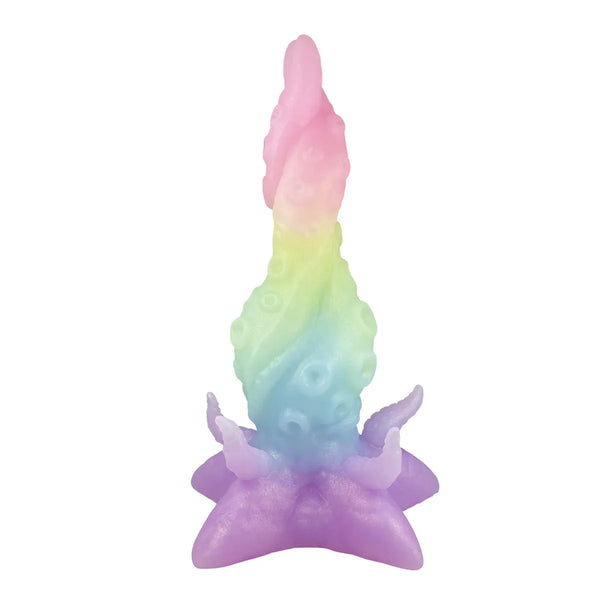 Pastel Rainbow Pride Fantasy Dildo Rides Monster Unicorn Animal Shape