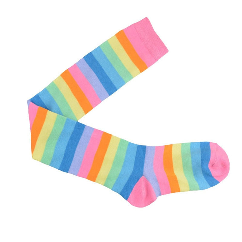 Pastel Rainbow Thigh Highs - fairy kei, kawaii, kawaii fashion, knee highs, socks