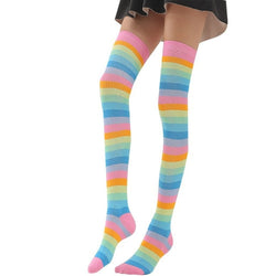 Pastel Rainbow Thigh Highs - fairy kei, kawaii, kawaii fashion, knee highs, socks