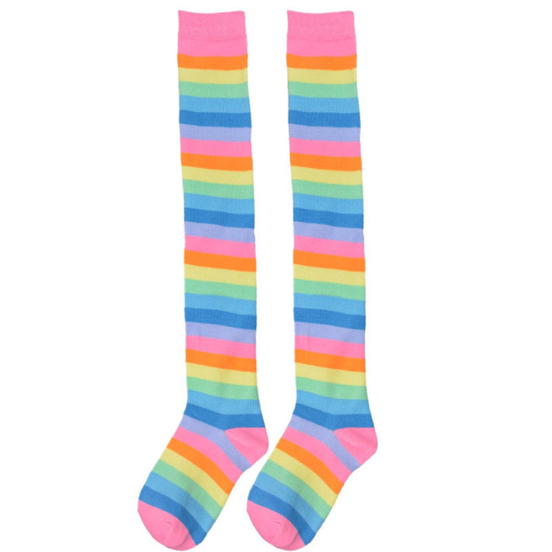 Pastel Rainbow Thigh Highs - fairy kei, kawaii, kawaii fashion, knee highs, socks