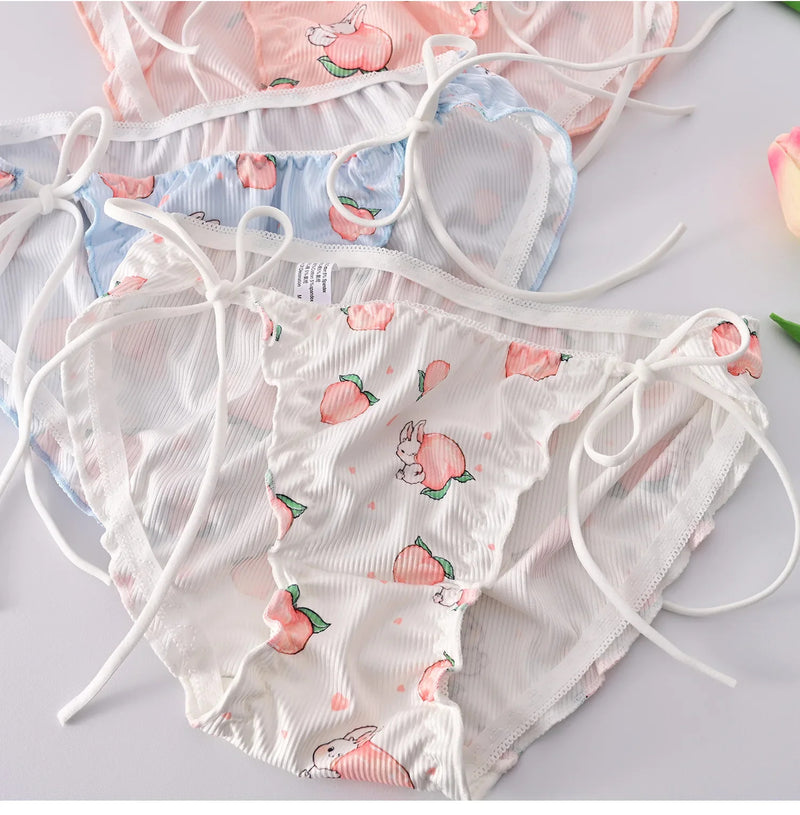 Peach Bunny Perfection Panties - bunny rabbit, lingerie, panties, peach, undies