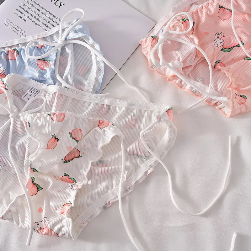 Peach Bunny Perfection Panties - bunny rabbit, lingerie, panties, peach, undies