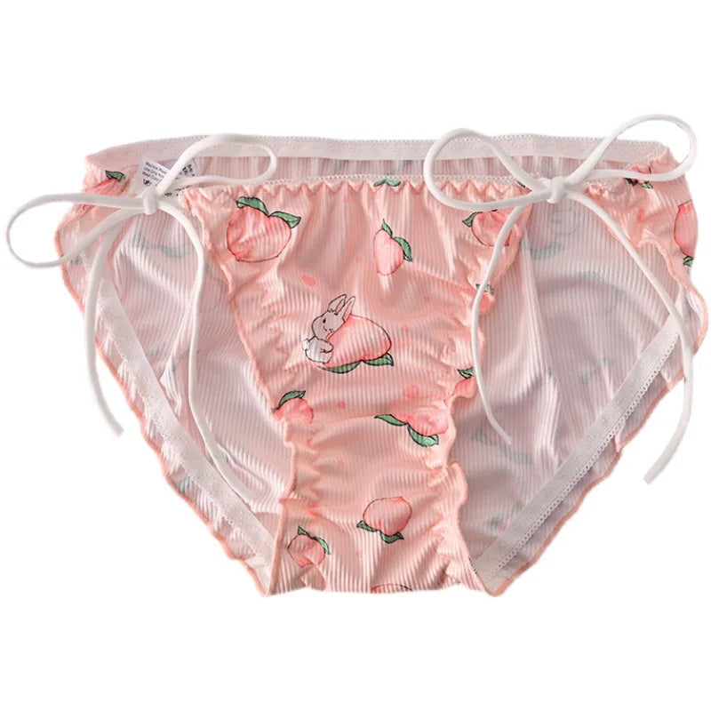 Peach Bunny Perfection Panties - bunny rabbit, lingerie, panties, peach, undies