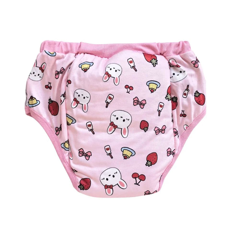 Pink Bunny Girl Adult Cloth Diaper Thick Reusable Incontinence