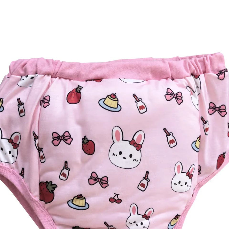 Pink Bunny Girl Adult Cloth Diaper Thick Reusable Incontinence