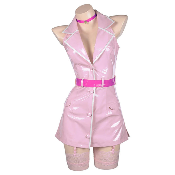 Pink Latex Nurse Cosplay Costume Cute Kawaii