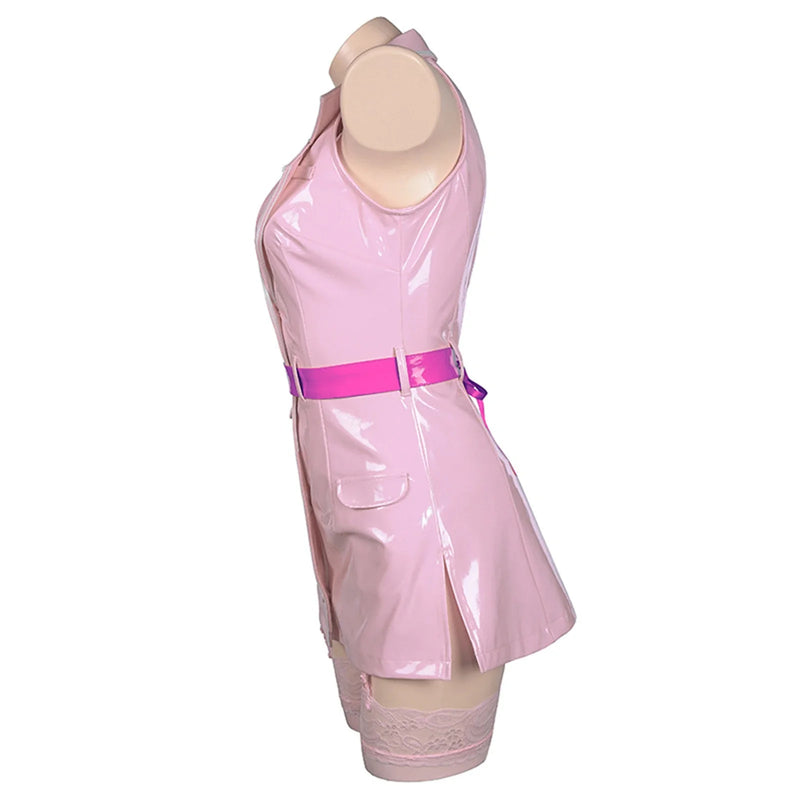 Pink Latex Nurse Cosplay Costume Cute Kawaii