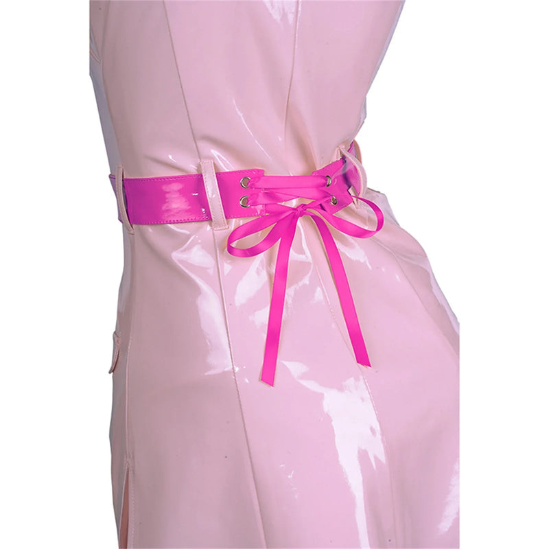 Pink Latex Nurse Cosplay Costume Cute Kawaii