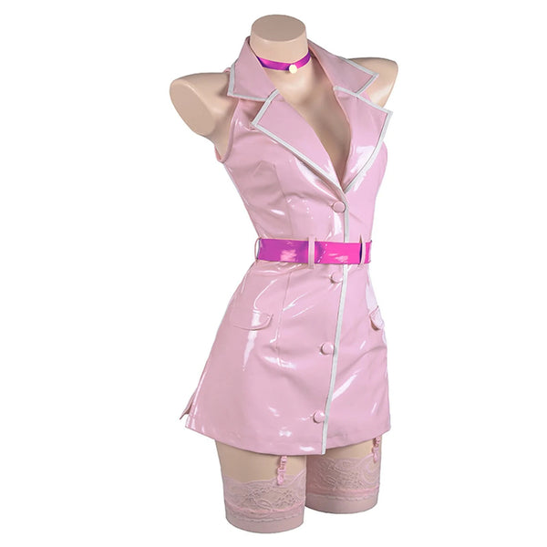 Pink Latex Nurse Cosplay Costume Cute Kawaii