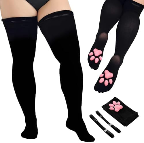 Plus Size 3D Paw Pad PetPlay Socks