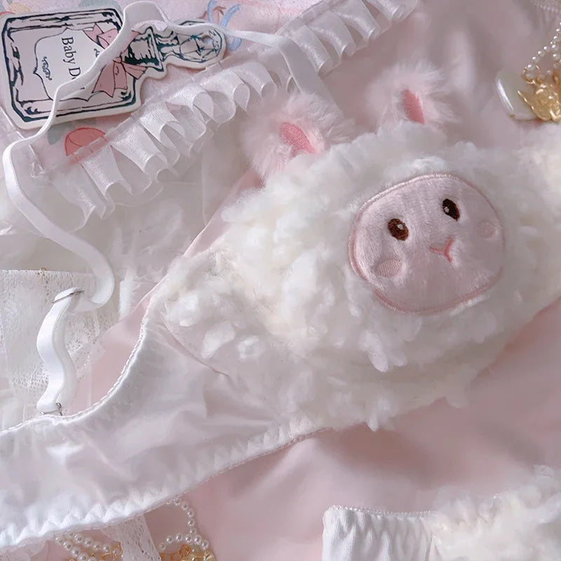 Plush Little Piggy Lingerie Set - fuzzy lingerie, lingerie set, pig, piggy