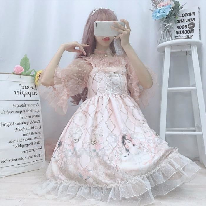 Porcelain Doll Sweet Lolita Dress JSK Kawaii Harajuku