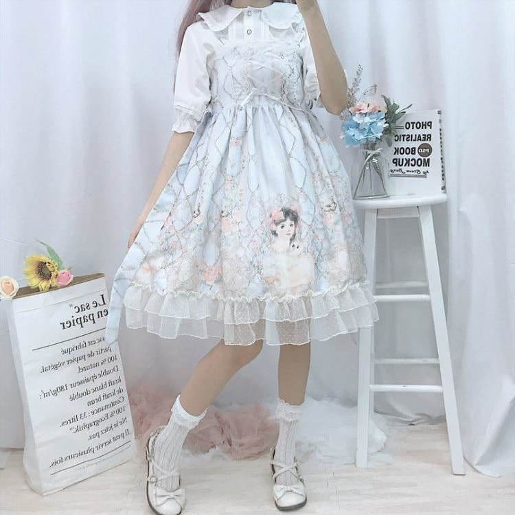 Porcelain Doll Sweet Lolita Dress JSK Kawaii Harajuku