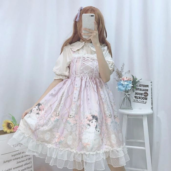 Porcelain Doll Sweet Lolita Dress JSK Kawaii Harajuku