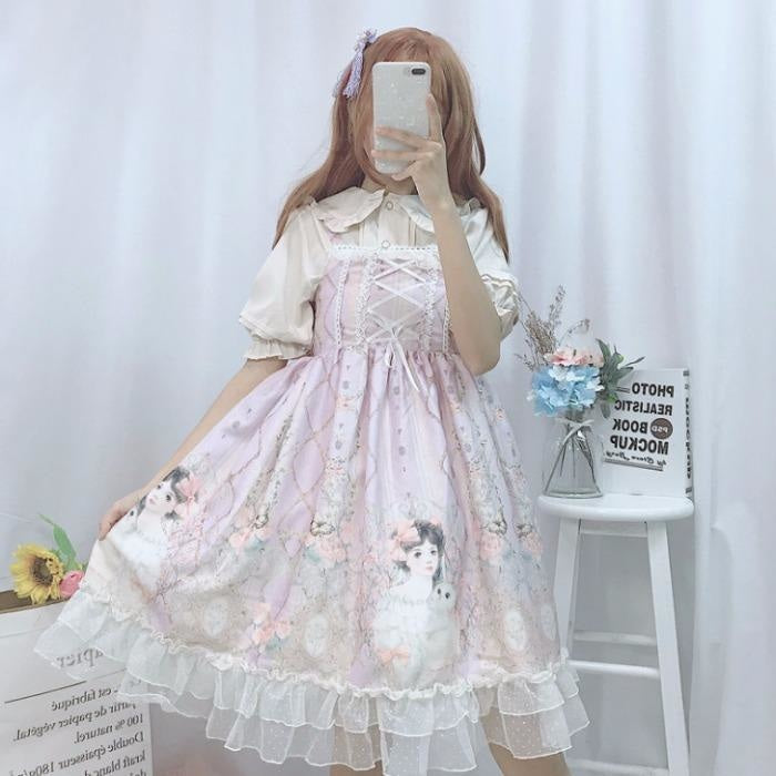 Porcelain Doll Sweet Lolita Dress JSK Kawaii Harajuku