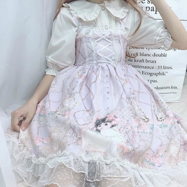Porcelain Doll Sweet Lolita Dress JSK Kawaii Harajuku