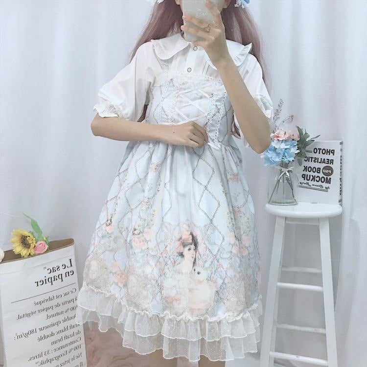 Porcelain Doll Sweet Lolita Dress JSK Kawaii Harajuku