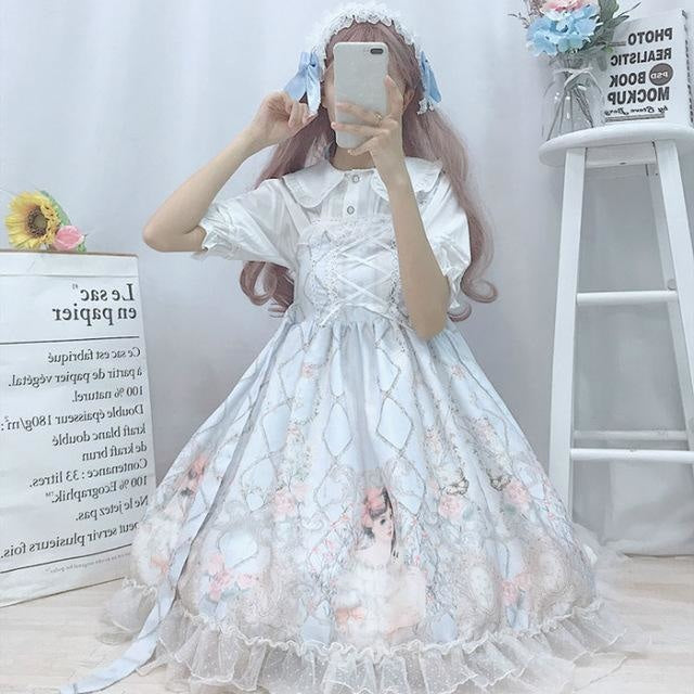 Porcelain Doll Sweet Lolita Dress JSK Kawaii Harajuku