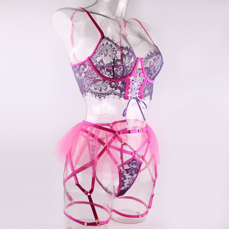 Purple Duchess Lingerie Set - harness, harnesses, lingerie set, sets, lingeries