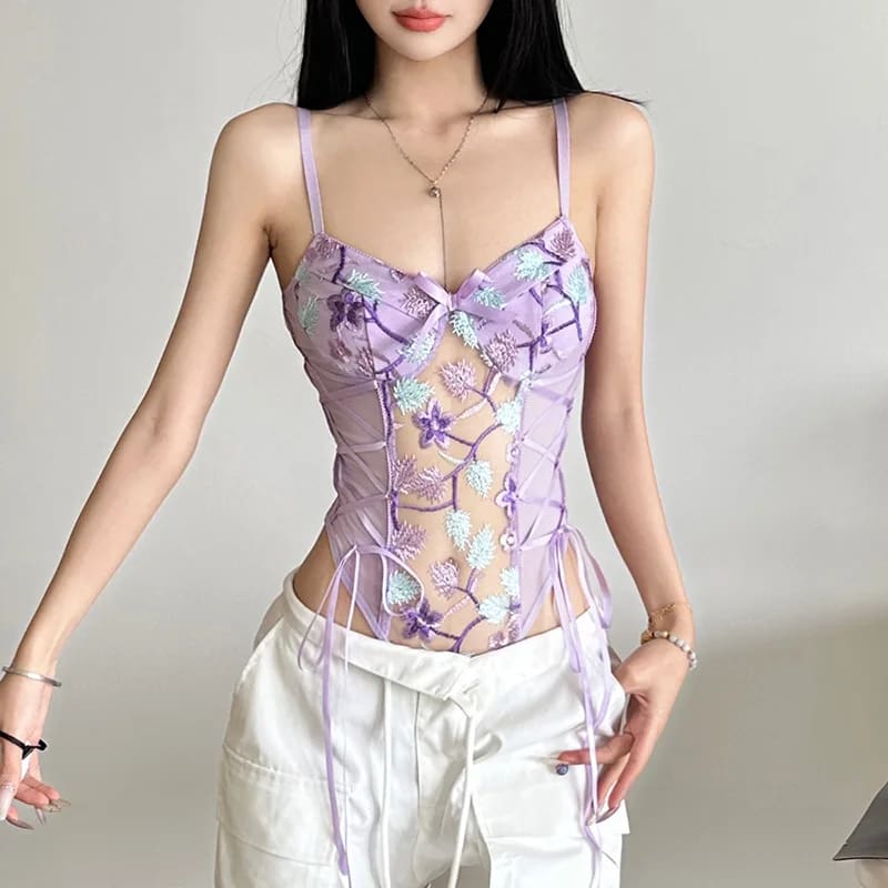 Purple Lace Lavender Flower Garden Bodysuit One Piece