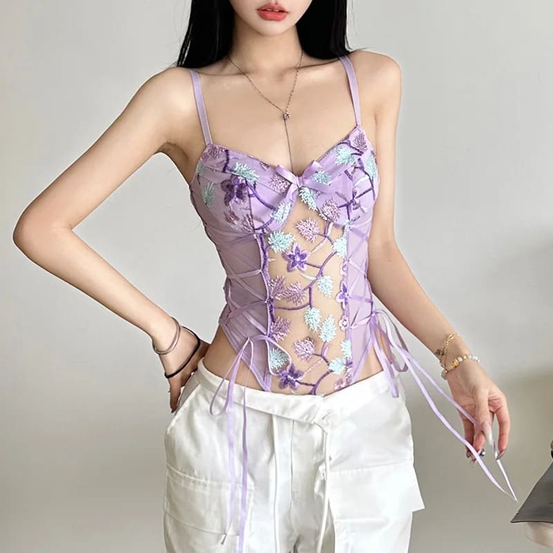 Purple Lace Lavender Flower Garden Bodysuit One Piece