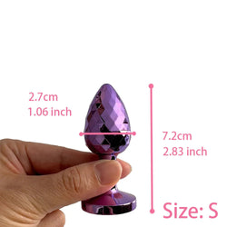 Purple Shiny Geometric Rhombus Rhinestone Butt Plugs