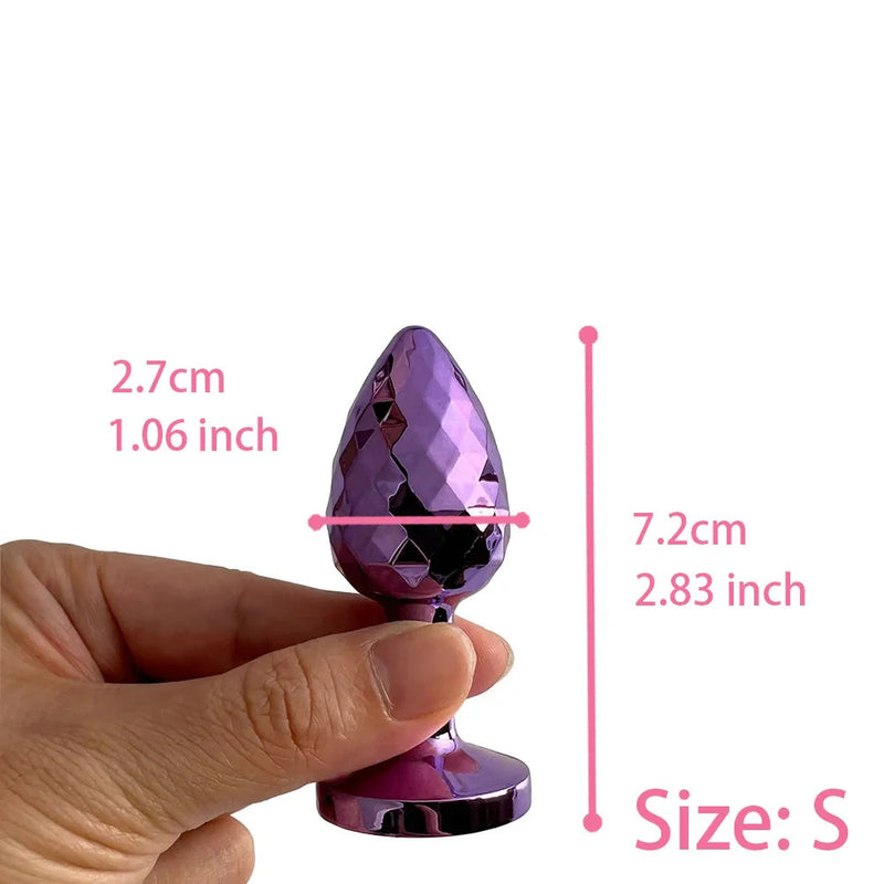 Purple Shiny Geometric Rhombus Rhinestone Butt Plugs