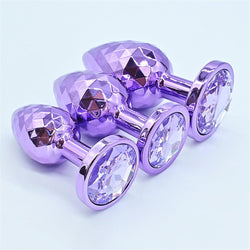 Purple Shiny Geometric Rhombus Rhinestone Butt Plugs