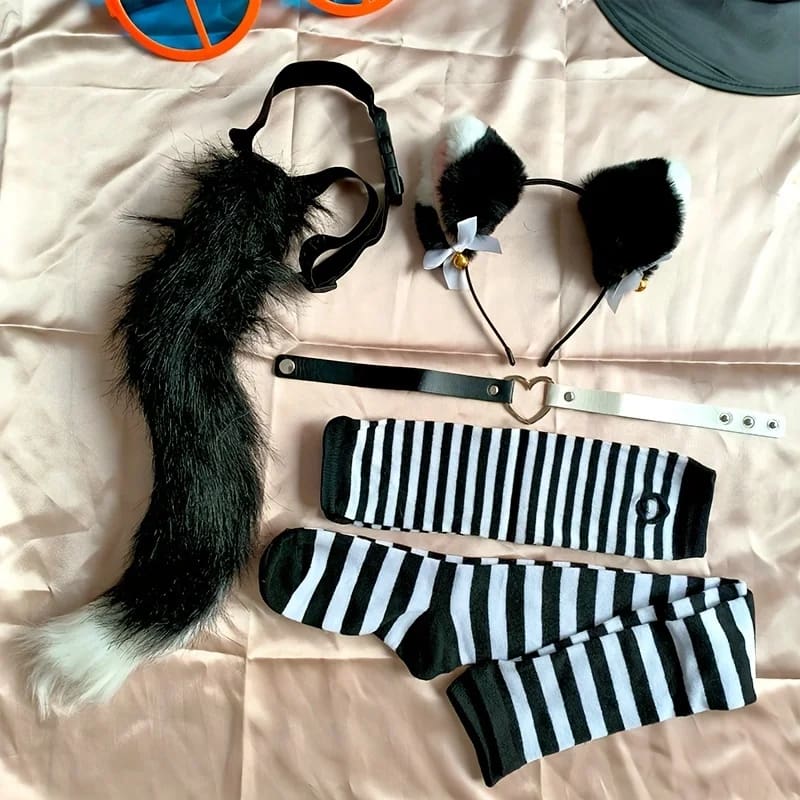 Rainbow Pride Raver Furry Play Kit Costume Accessory Set