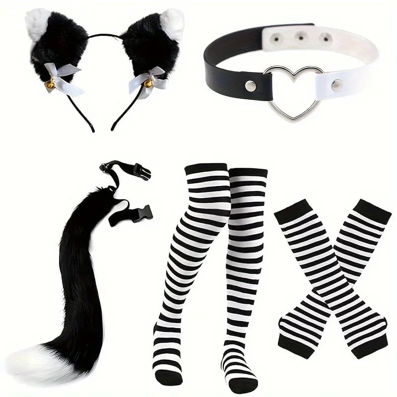 Rainbow Pride Raver Furry Play Kit Costume Accessory Set