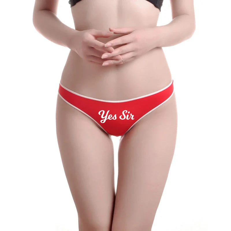 Red Yes Sir Thong Panties Underwear