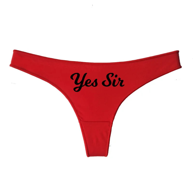 Red Yes Sir Thong Panties Underwear